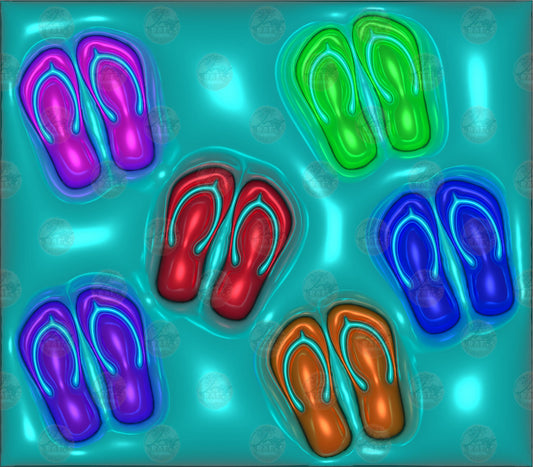 3D Puff Flip Flop Tumbler Wrap