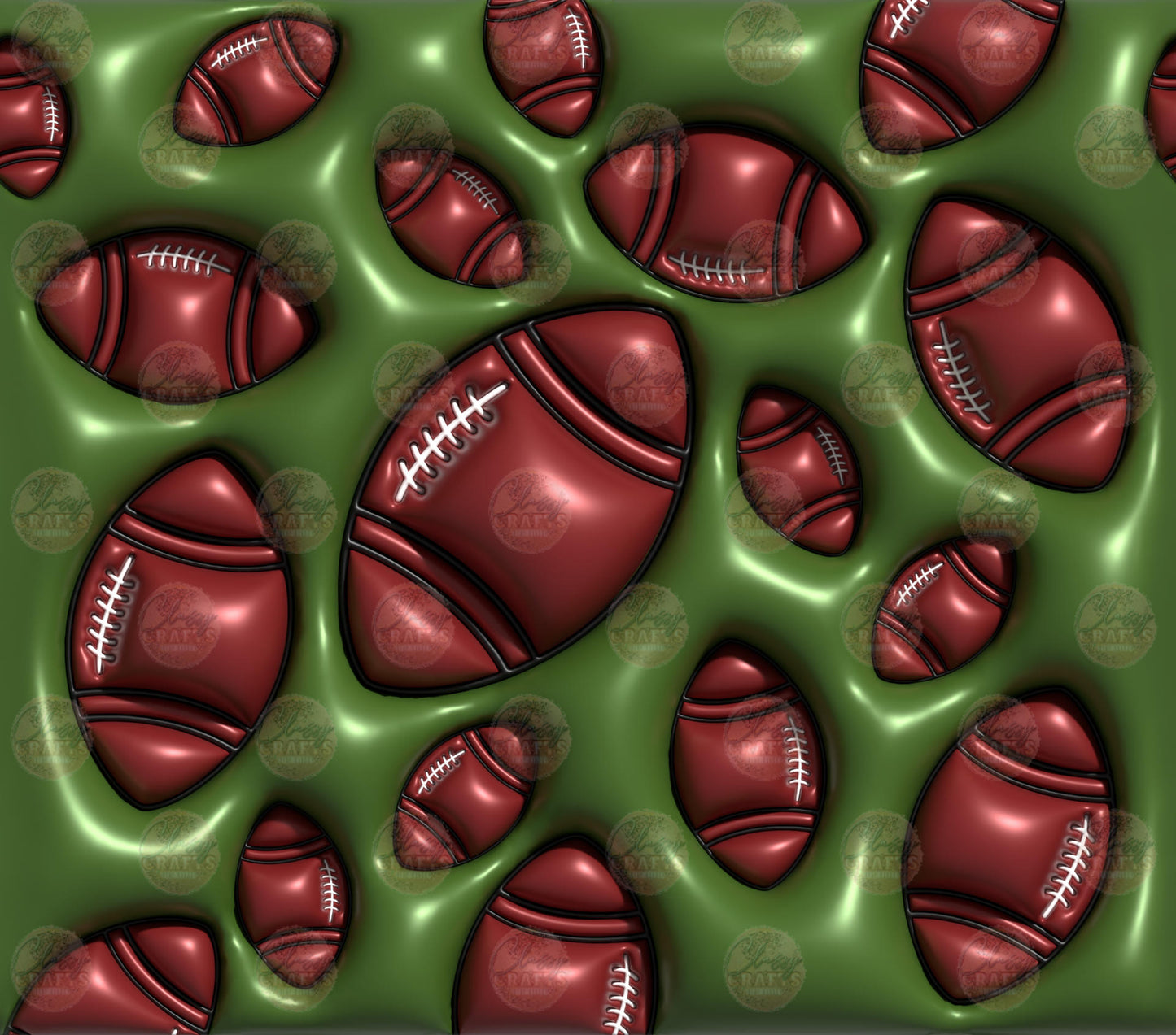 3D Puff Football Tumbler Wrap