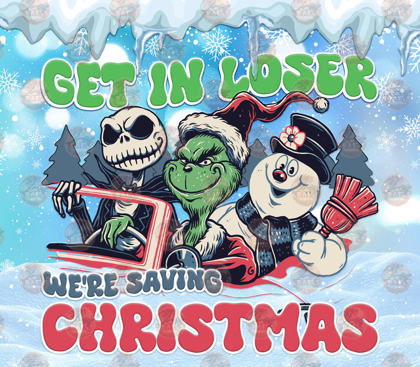 3D Puff Get In Loser Tumbler Wrap