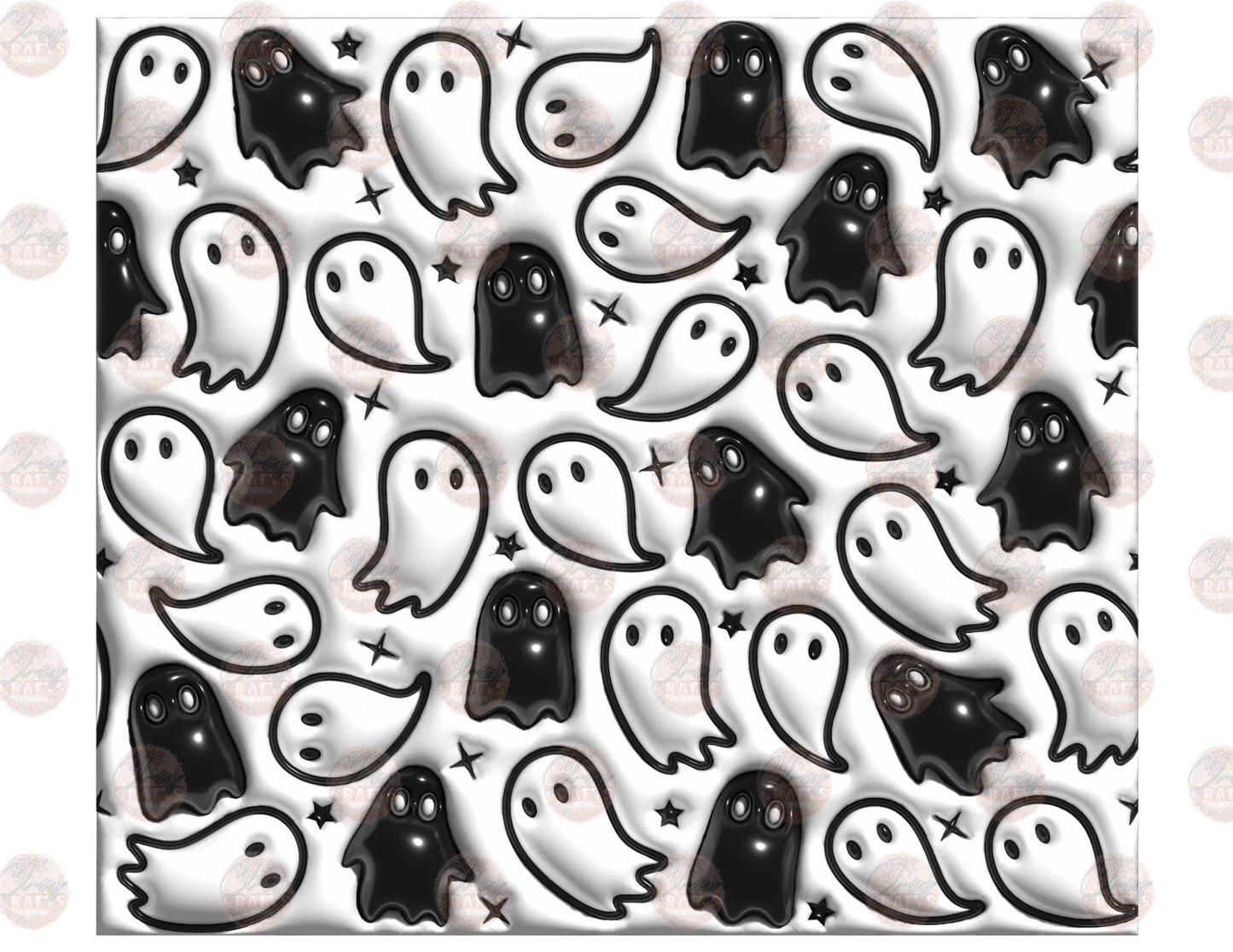3D Puff Ghouls Tumbler Wrap