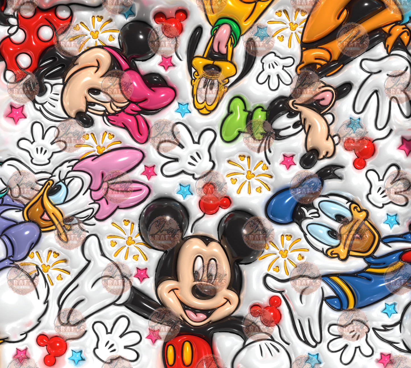 3D Puff Mouse & Friends Tumbler Wrap