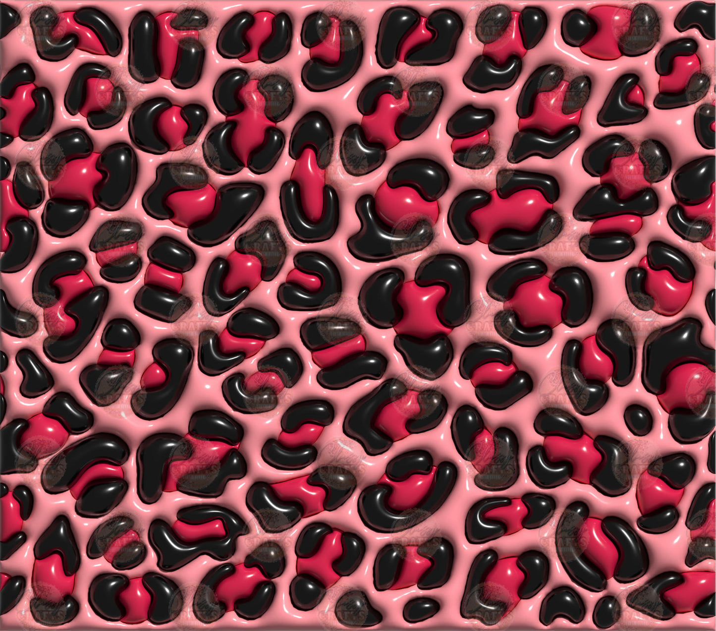 3D Puff Pretty Leopard Tumbler Wrap
