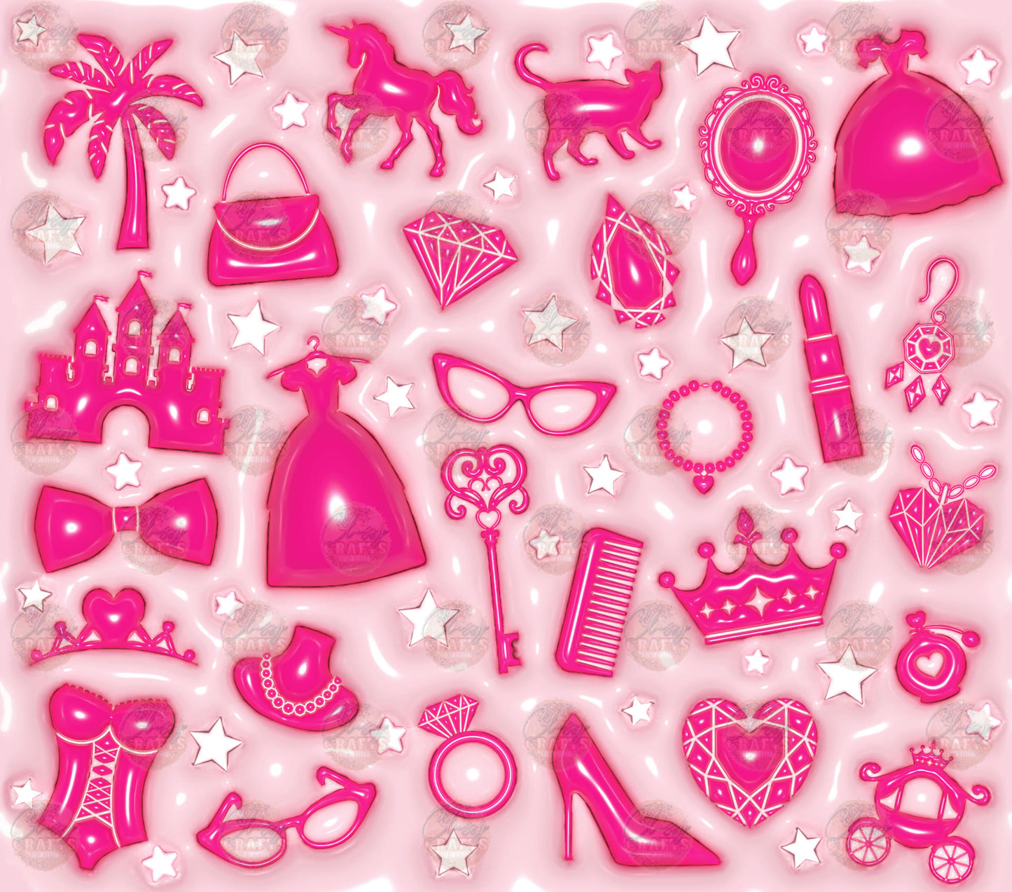 3D Puff Princess Tumbler Wrap