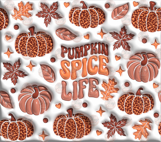 3D Puff Pumpkin Spice Life Tumbler Wrap