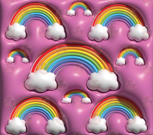 3D Puff Rainbows Tumbler Wrap
