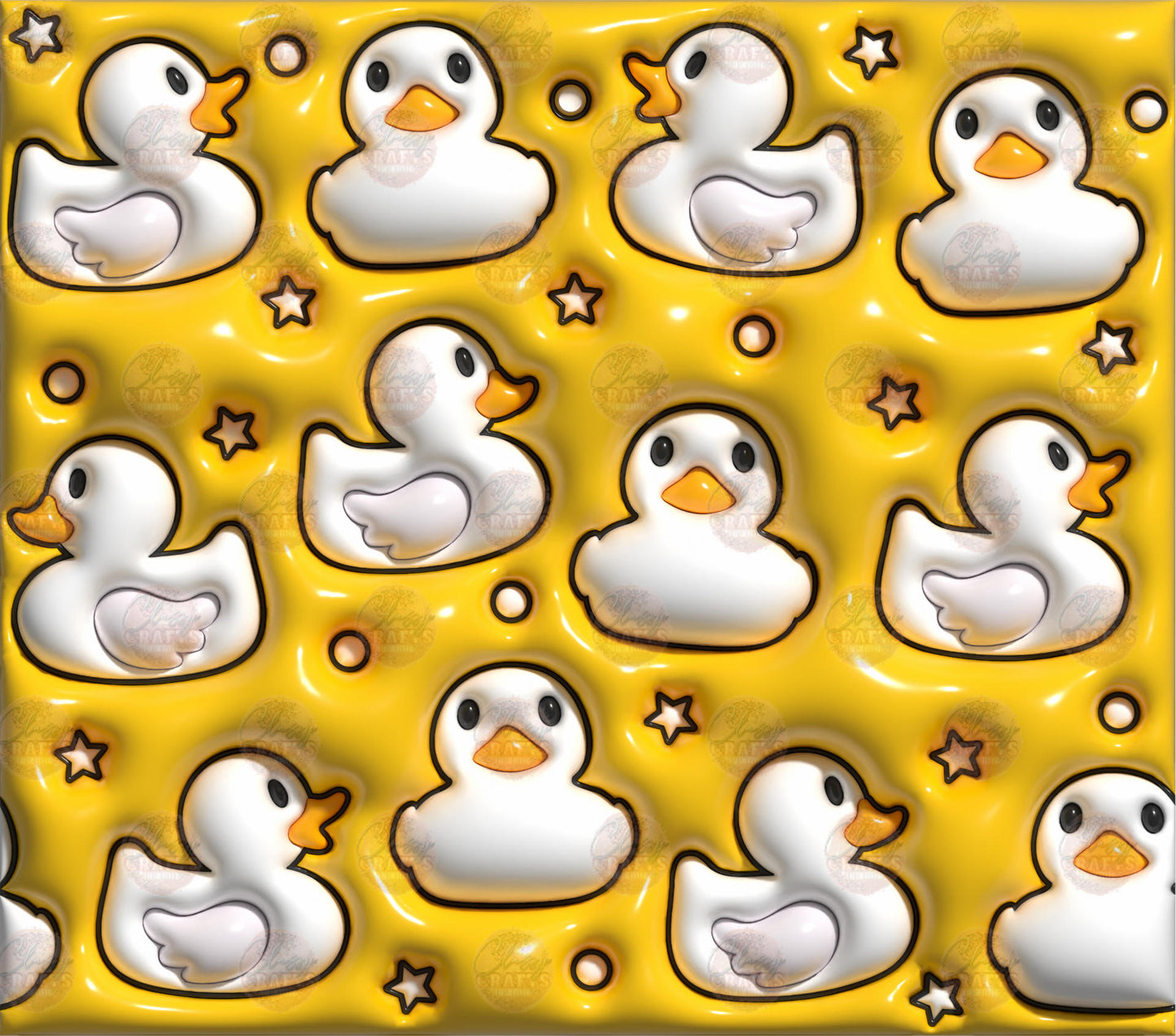 3D Puff Rubber Duckies Tumbler Wrap