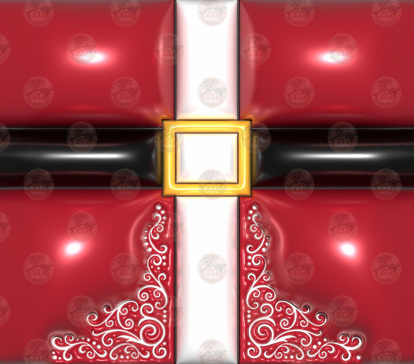 3D Puff Santa Suit Tumbler Wrap