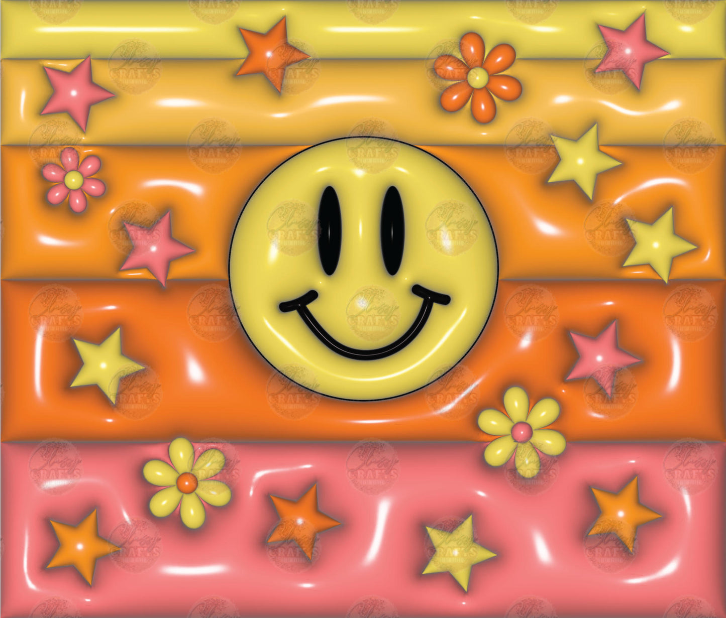 3D Puff Smiley Tumbler Wrap