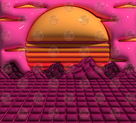 3D Puff Sunset Tumbler Wrap