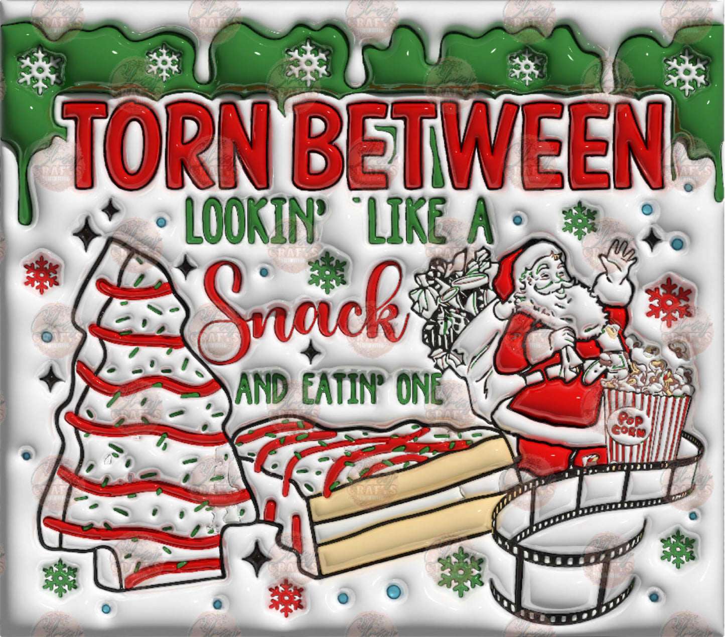 3D Puff Torn Between Tumbler Wrap