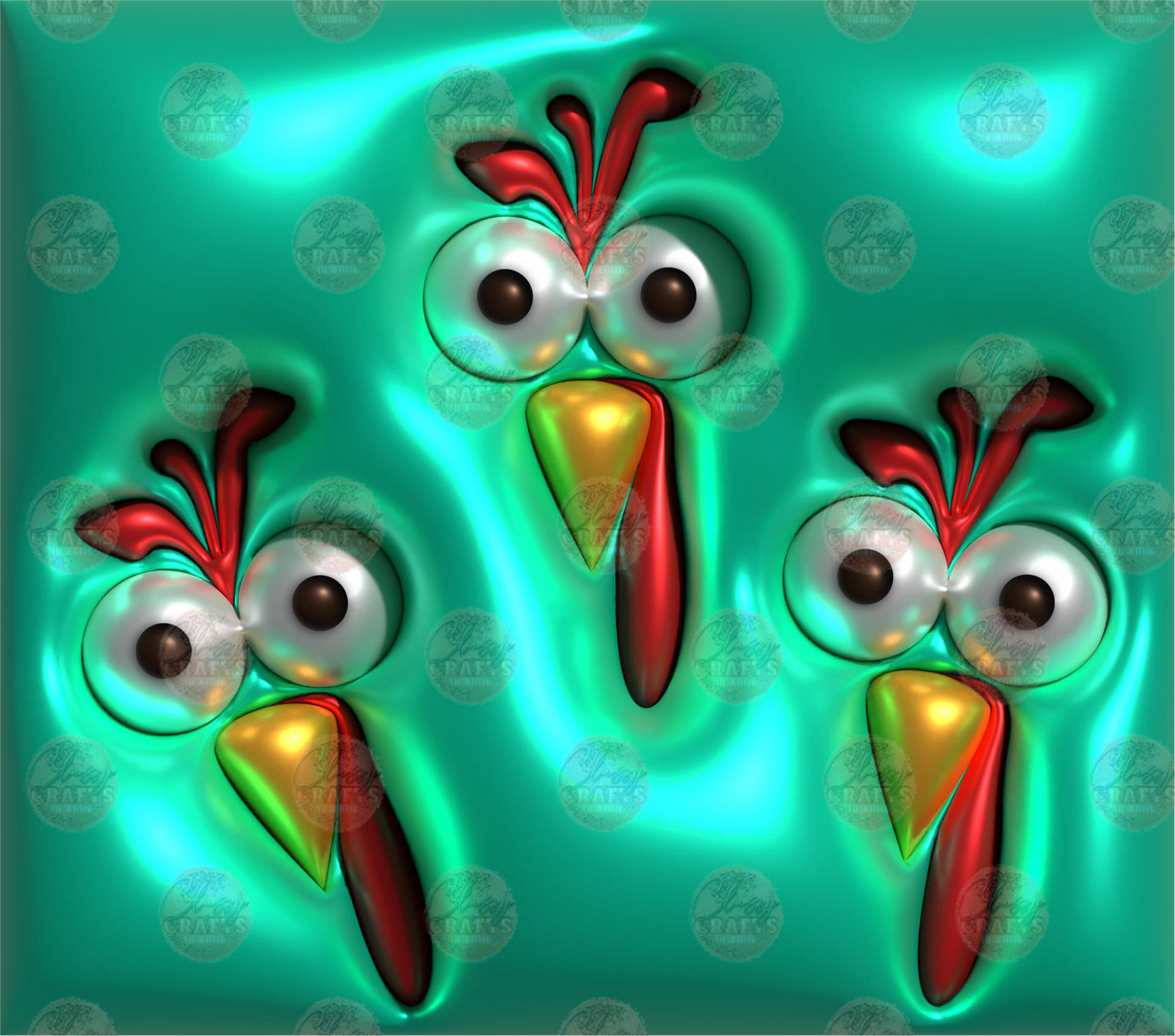 3D Puff Turkey Tumbler Wrap