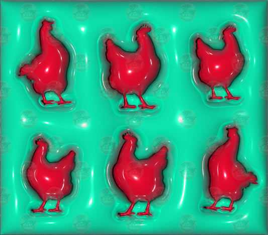 3D Puff Chicken Tumbler Wrap