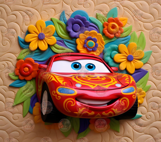 3D Race Car Tumbler Wrap