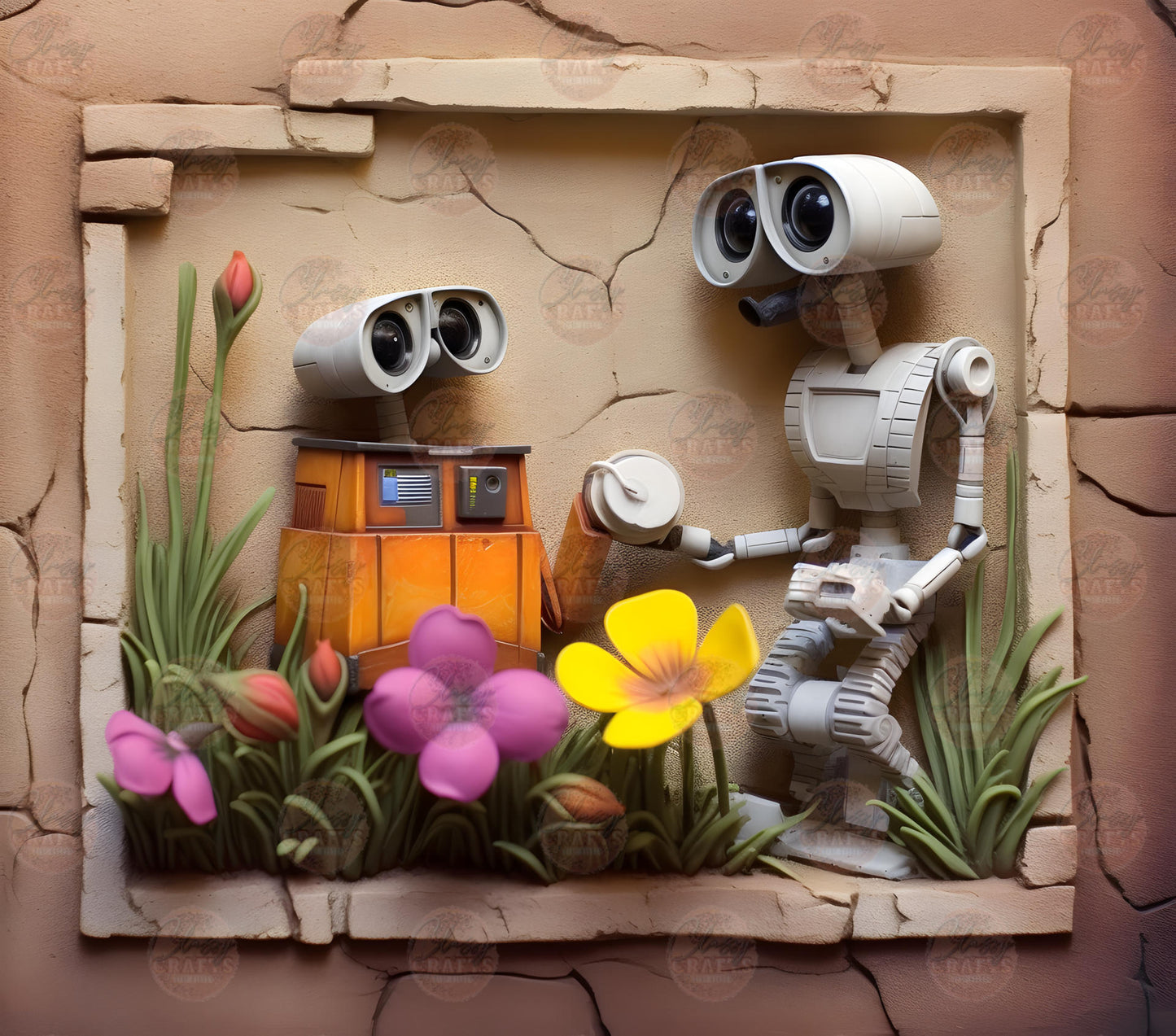 3D Robots Tumbler Wrap