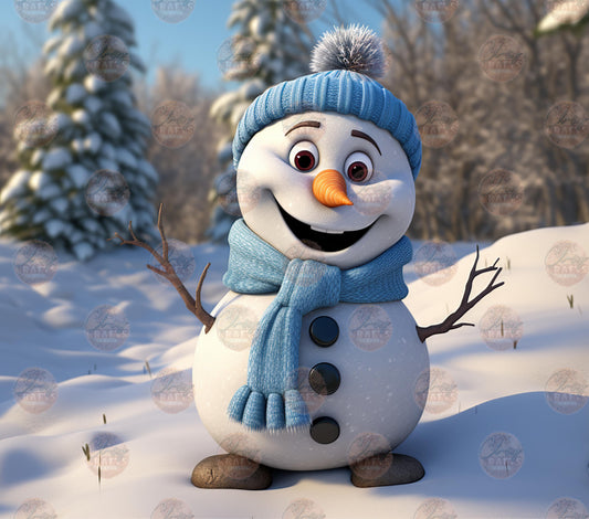 3D Silly Snowman Tumbler Wrap