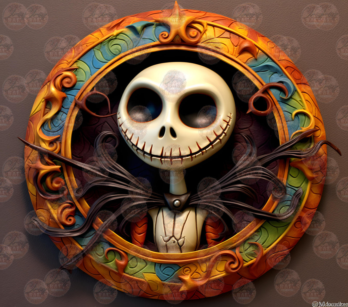 3D Smiling Skelly Tumbler Wrap