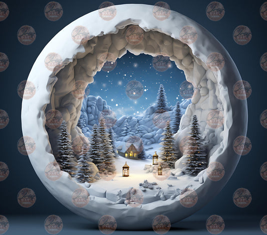 3D Snow Globe Tumbler Wrap
