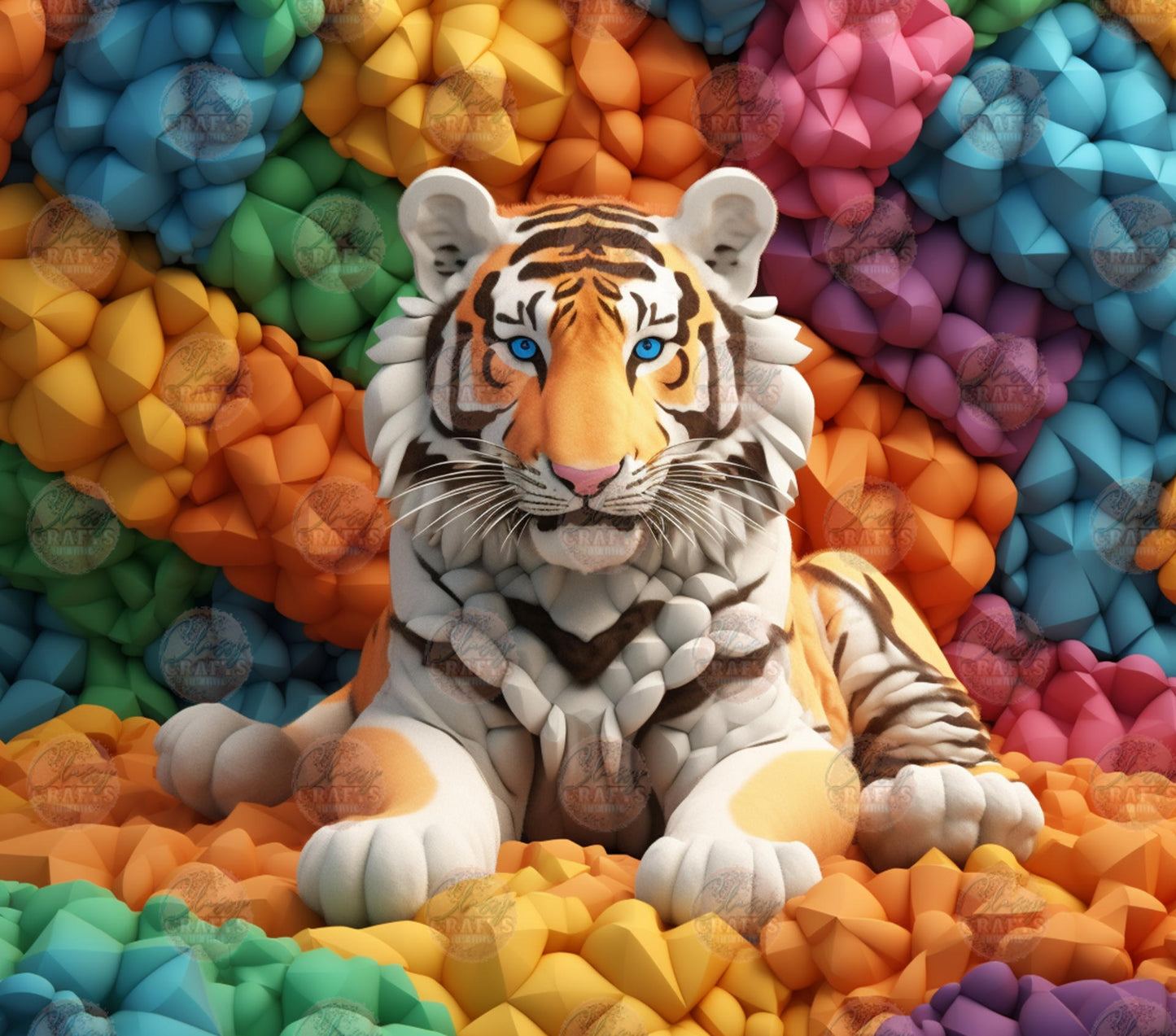 3D Tiger Tumbler Wrap