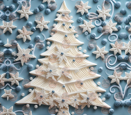 3D White Tree Tumbler Wrap