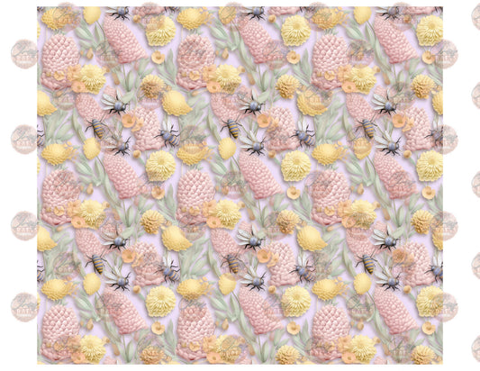 3D Bees And Flowers Tumbler Wrap