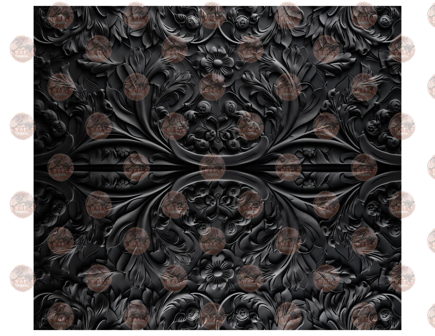 3D Black Carved Wood Tumbler Wrap
