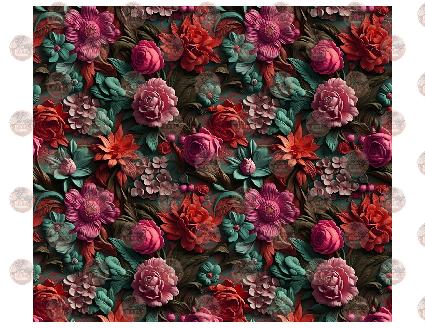 3D Colorful Carving Tumbler Wrap