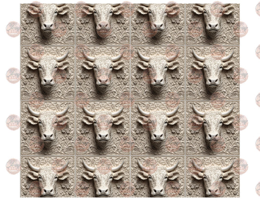 3D Cow Pattern Tumbler Wrap - Sublimation Transfer