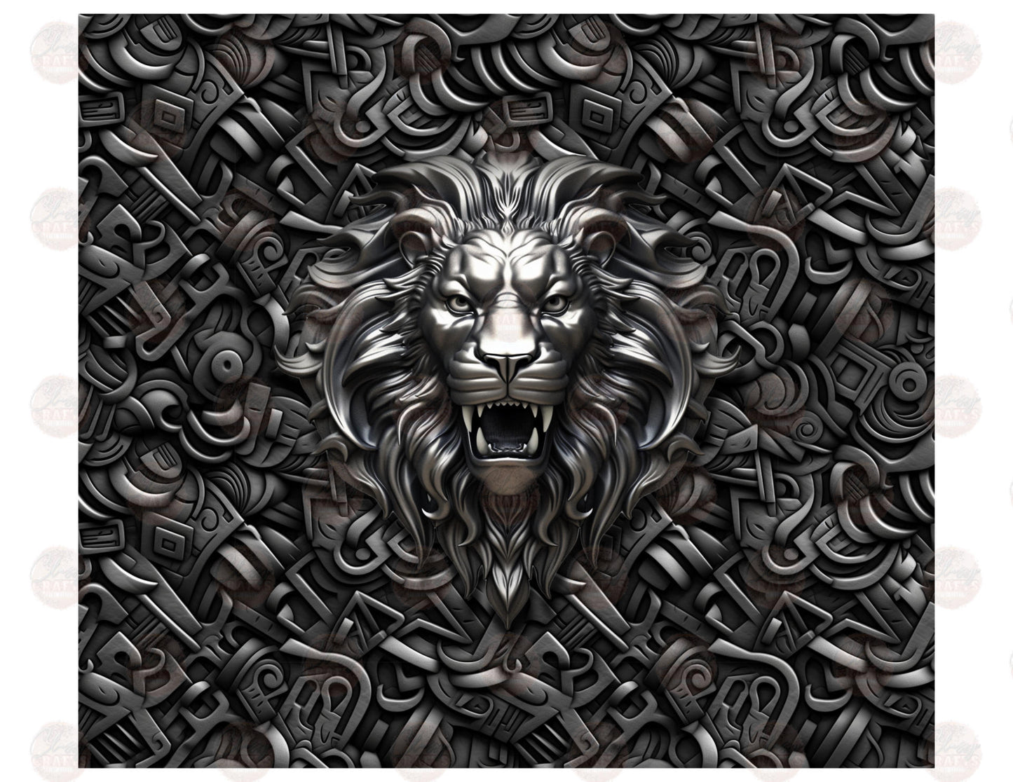 3D Metallic Lion Tumbler Wrap