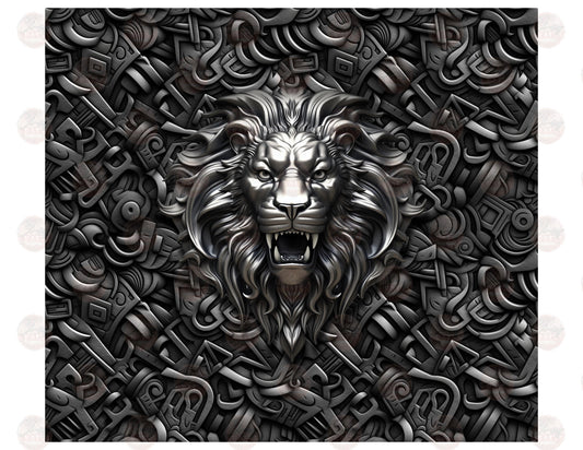 3D Metallic Lion Tumbler Wrap