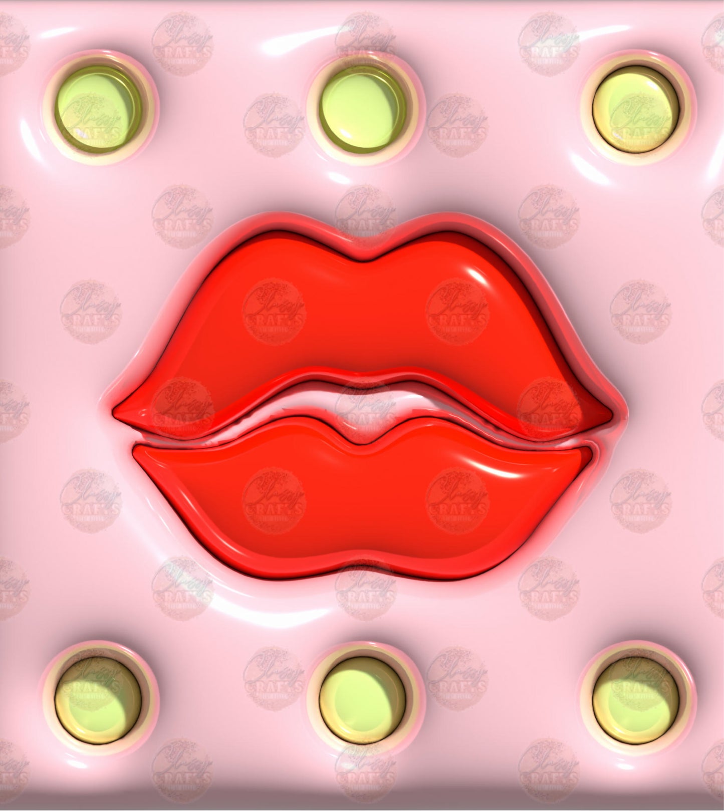 3D Puff Lips Tumbler Wrap