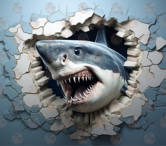 3D Shark Tumbler Wrap