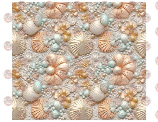 3D Shells And Pearls Tumbler Wrap