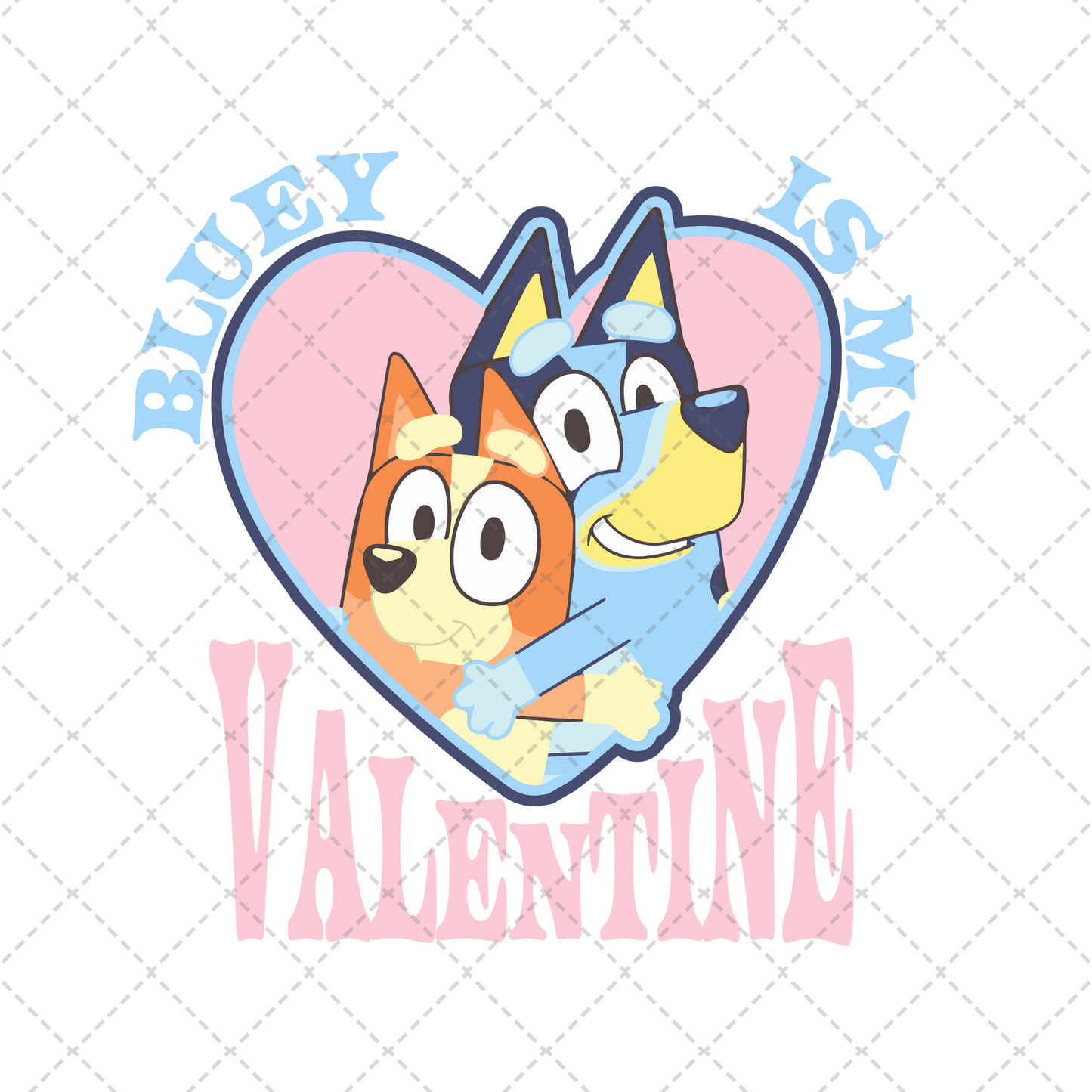 Blue Dog Is My Valentine Transfer ** TWO PART* SOLD SEPARATELY**