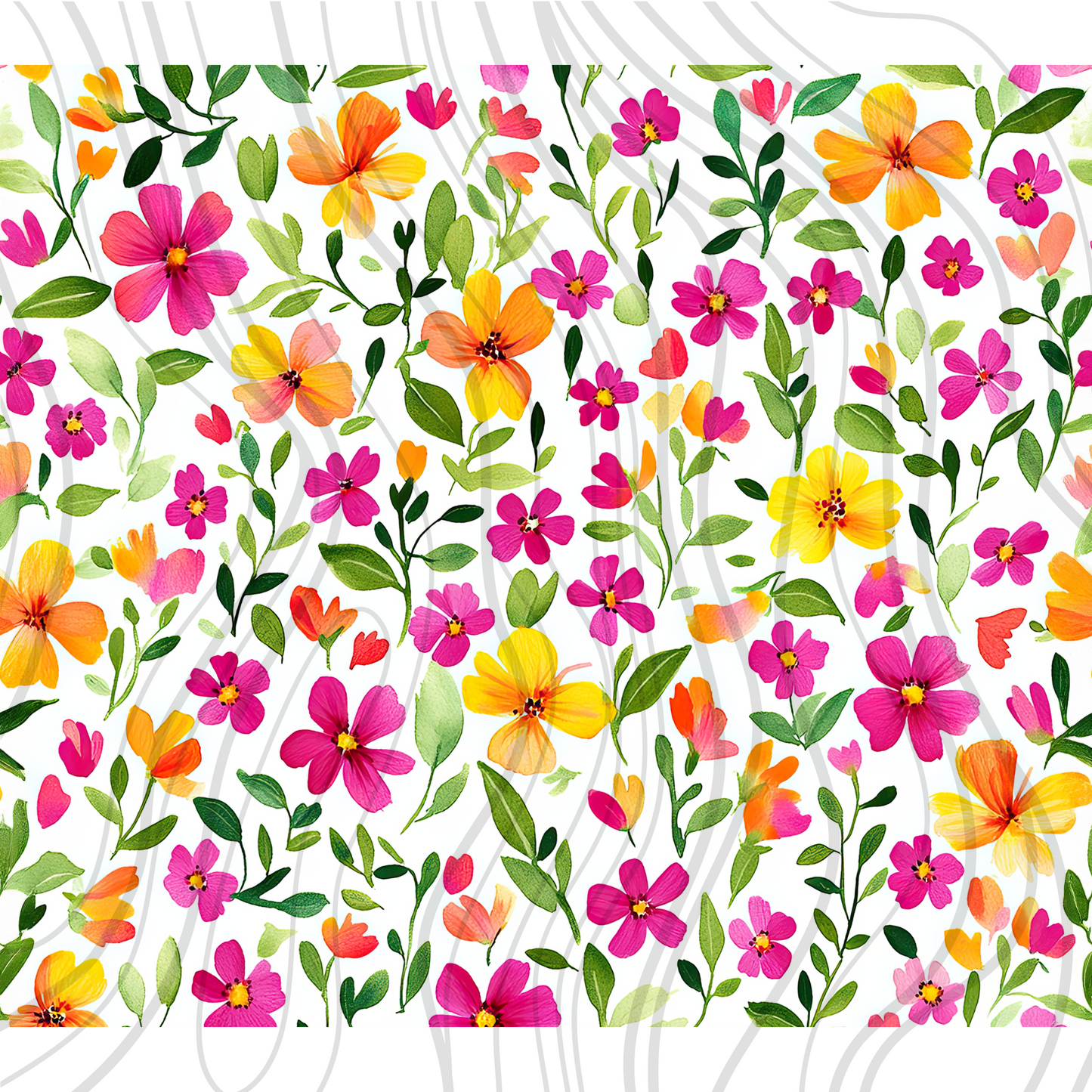 Bright Dainty Wildflowers Tumbler Wrap - Sublimation Transfer