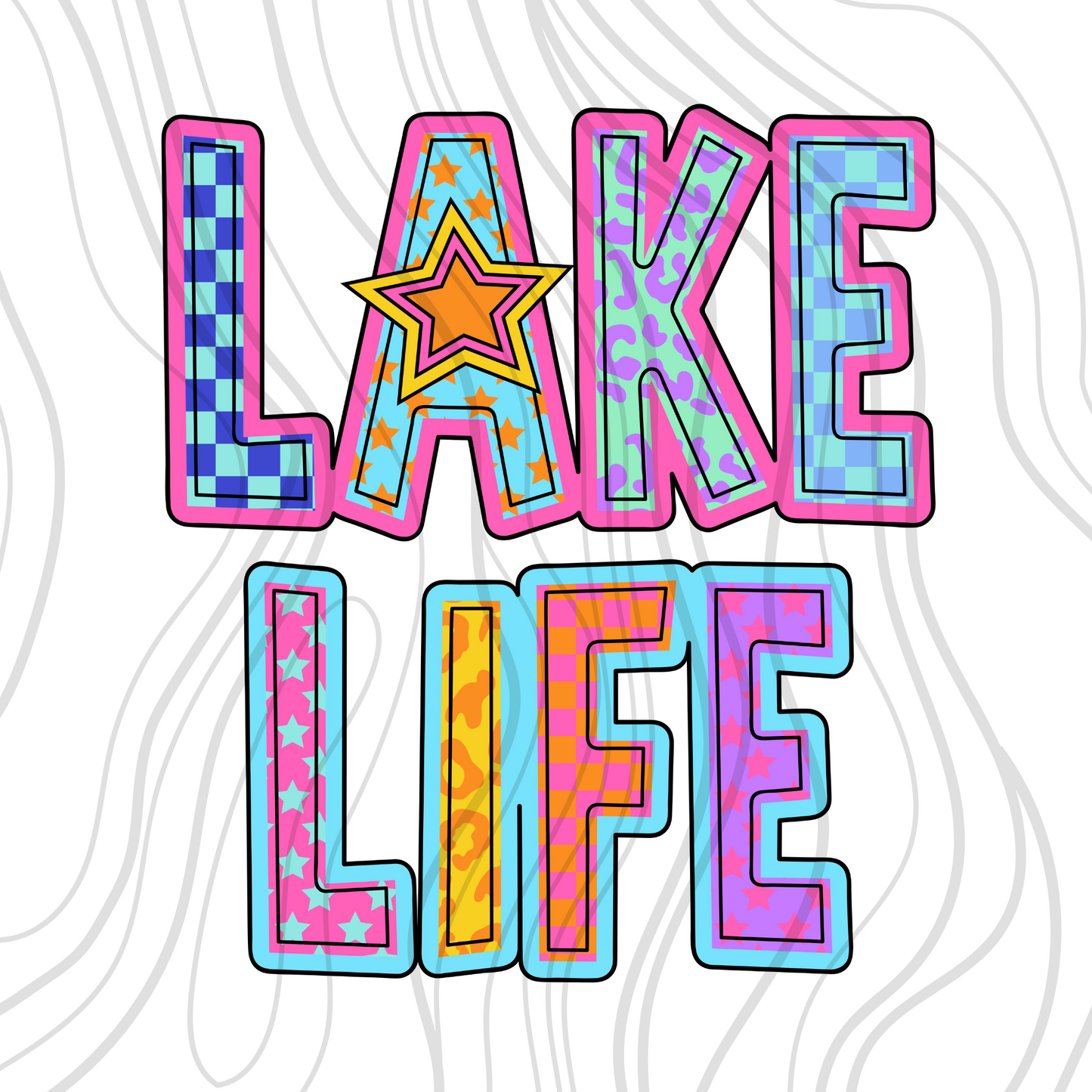 Lake Life Preppy Transfer