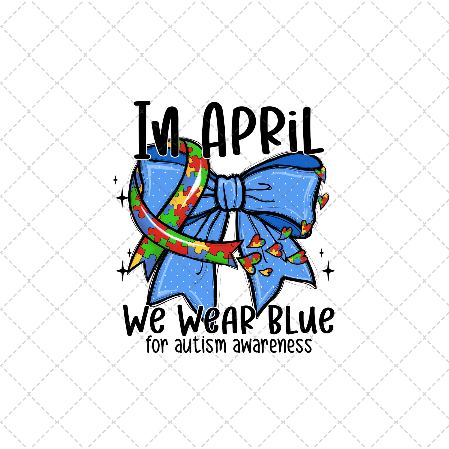 In April We Wear Blue Transfer