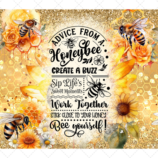 Advice From A Honey Bee Tumbler Transfer