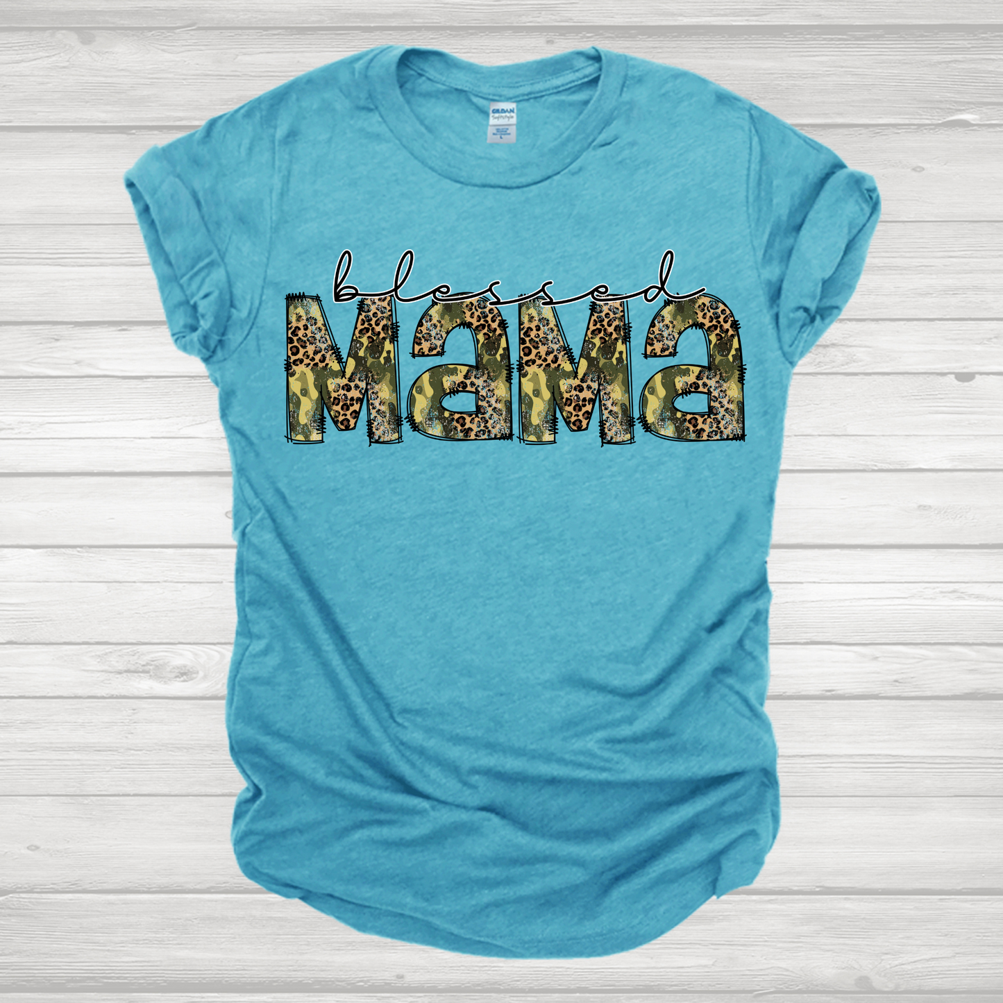 Blessed Mama Leopard Camo Transfer