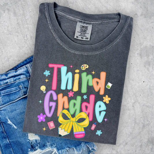Bright 3rd Grade Coquette Transfer