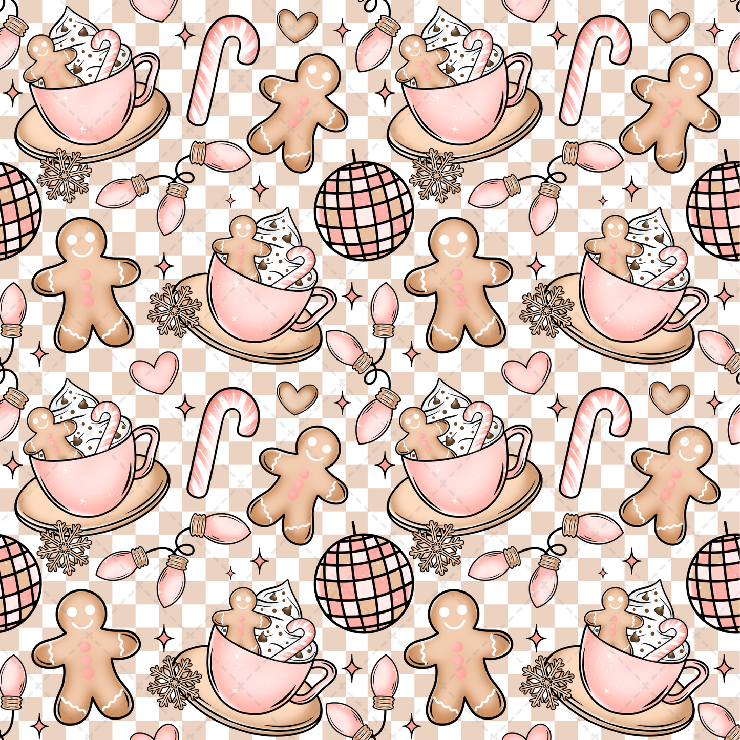 Pink Christmas Seamless Tumbler Wrap