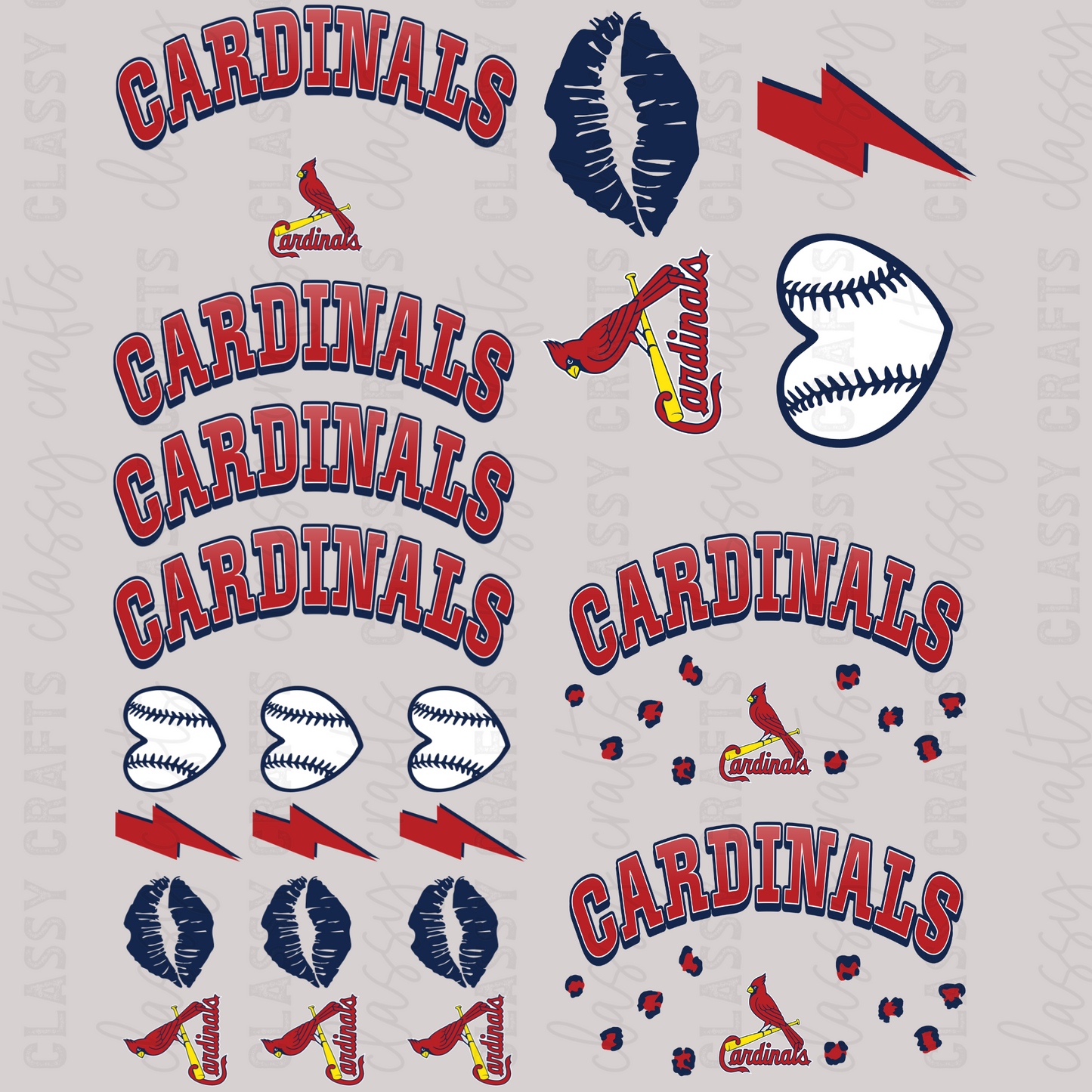 Cardinals - 30x24 - MINI PREMADE GANG SHEET