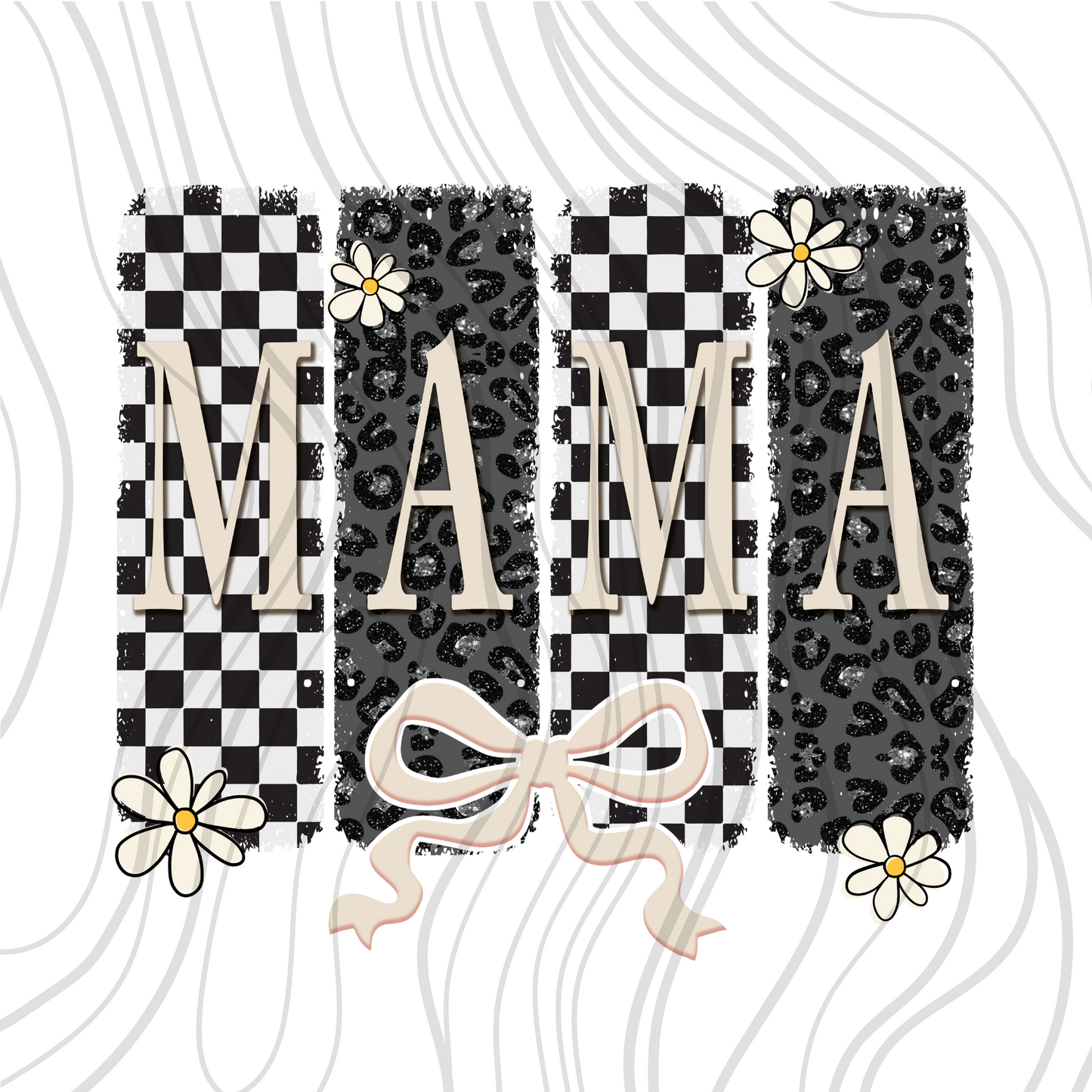Mama Checkered Coquette Transfer