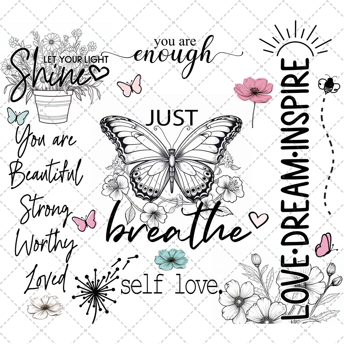 Just Breathe Butterfly Tumbler Wrap