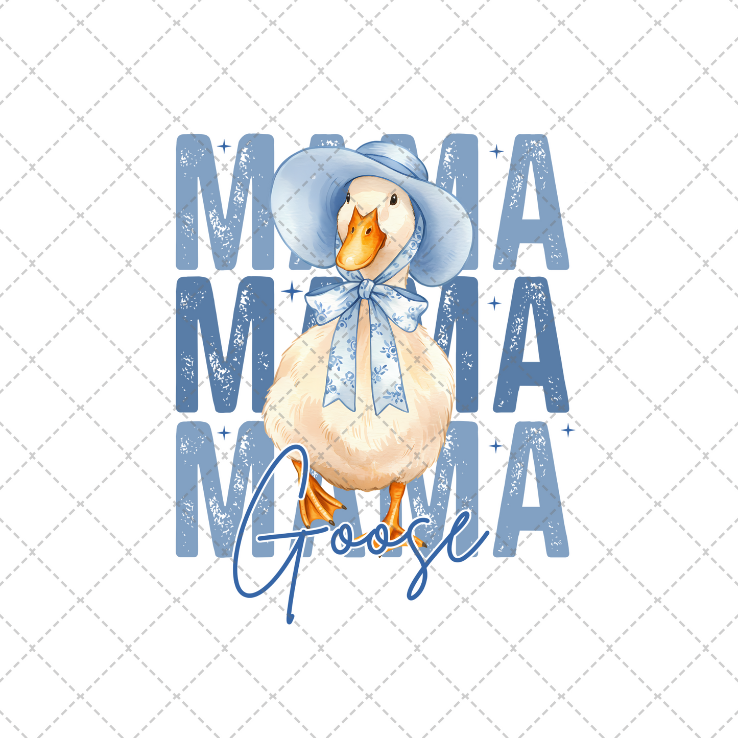 Blue Mama Goose Transfer ** TWO PART* SOLD SEPARATELY**