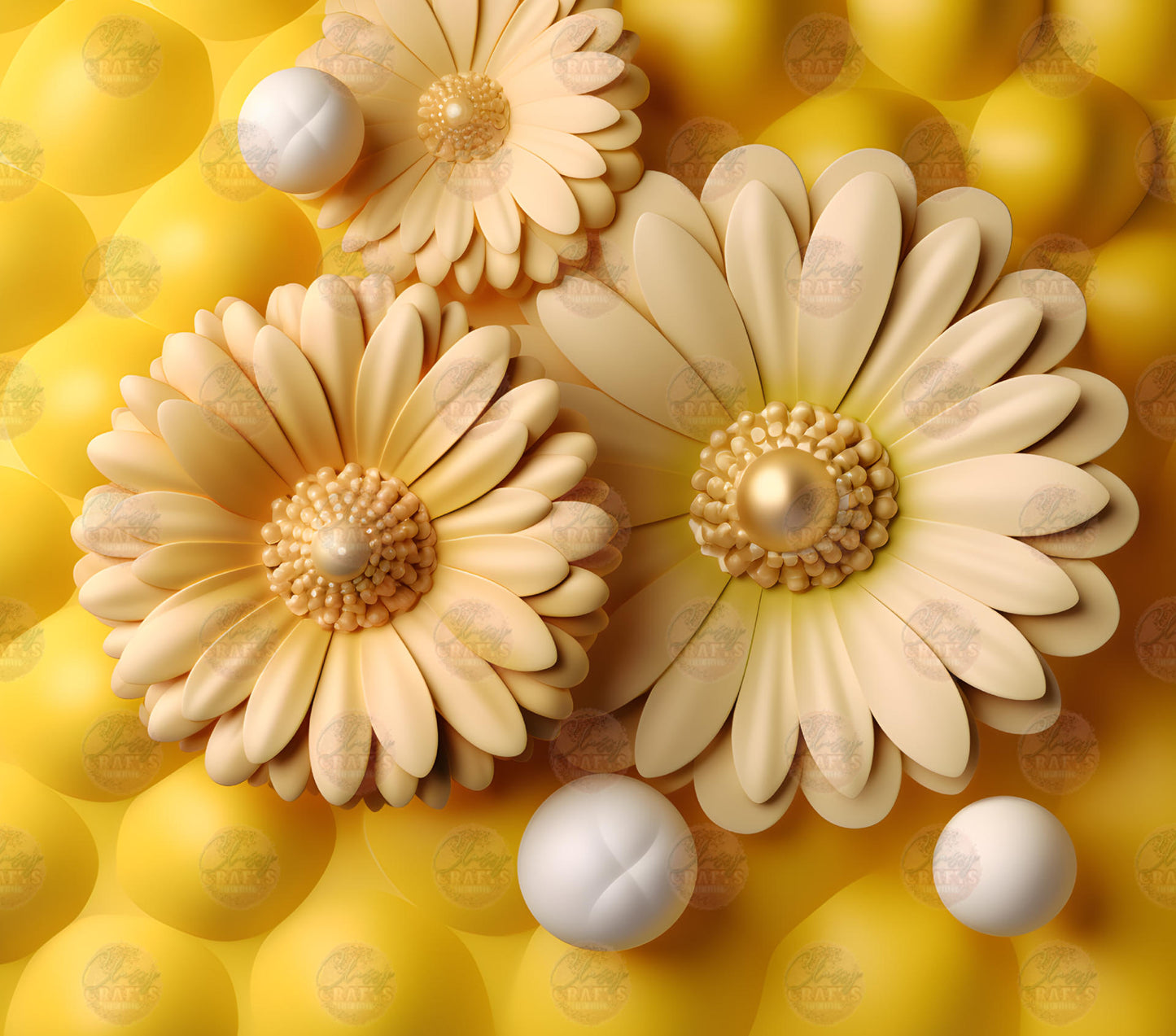 3D Puff Yellow Sunflower Tumbler Wrap