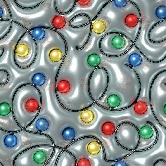 3D Puff Christmas Light Tumbler Wrap