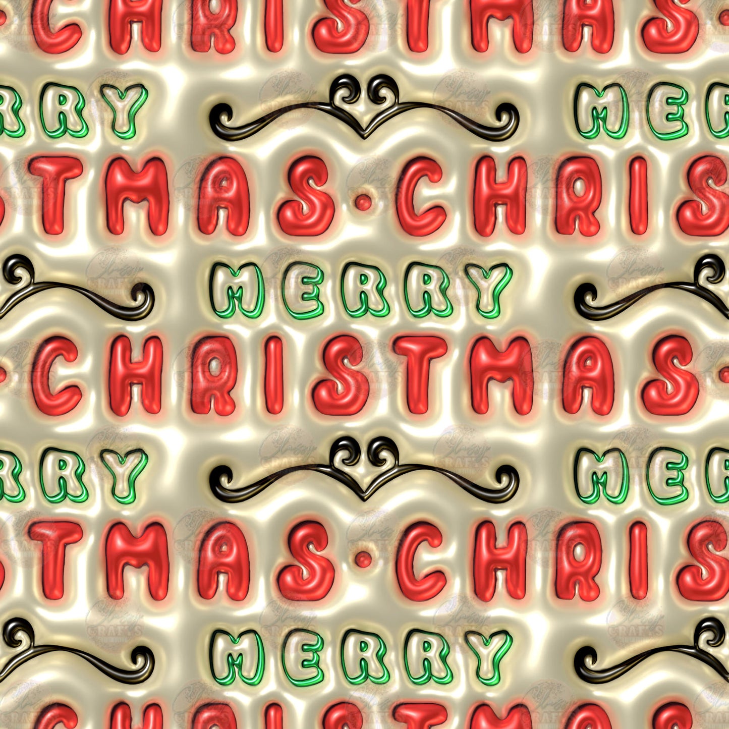 3D Puff Merry Christmas Tumbler Wrap