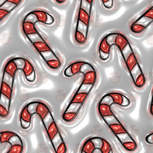 3D Puff Candy Cane Tumbler Wrap