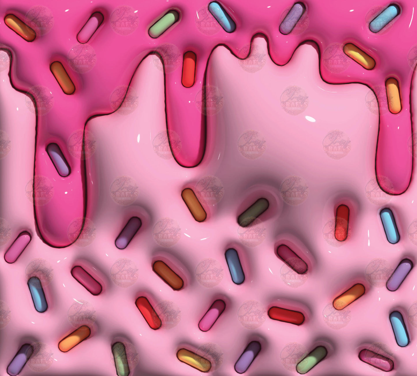 3D Puff Ice Cream Tumbler Wrap