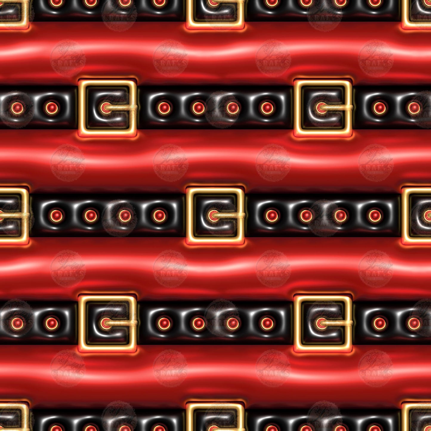 3D Puff Santa's Belt Tumbler Wrap